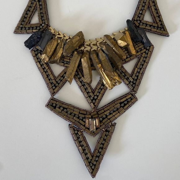 SUZANNA DAI Gold Statement Necklace - Picture 7 of 16